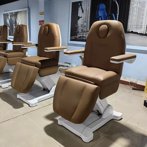 Design unico regolabile marrone salone di bellezza trattamento viso letto 3 motori letti da massaggio elettrici per salone con luci - Product Image 5