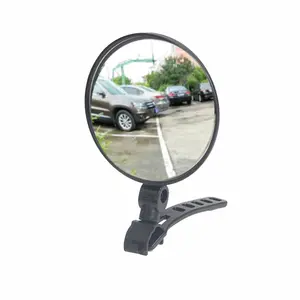 360 barra giratoria mango de silicona MTB bicicleta espejo retrovisor de gran tamaño gran angular espejo convexo bicicleta espejo reflectante