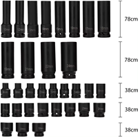 35pcs 1/2 Inch Outils de réparation automobile de voiture Ensembles d'outils à main à douille hexagonale Jeu de clés à douille Allen Kit d'outils Jeu de douilles d'impact