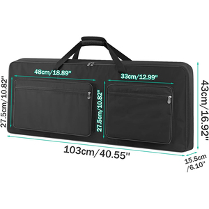 Échantillon gratuit : Housse de transport pour clavier 61 touches entièrement rembourrée, 41,7 x 17,3 x 6,3 pouces, portable, pliable, pour piano et clavier - Product Image 3