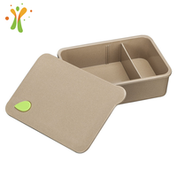 Boîte à lunch en fibre de coque de riz naturelle, facile à nettoyer, antiadhésive, idéale pour un cadeau, design personnalisé