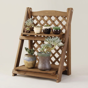 Support de vaisselle portable à 2 niveaux en bois vintage avec incrustations dorées, réutilisable, étanche et compatible lave-vaisselle - Product Image 3