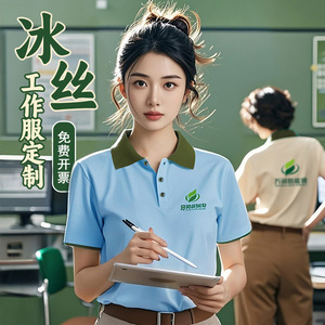 Ice Silk Women's Polo Shirt Summer Breathable Short Sleeve Workwear With Logo Printing Corporate Culture Uniform - Product Image 3