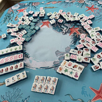 Ensemble de Mahjong de Collection 160 Tuiles Acryliques, Finition Superposée Inspirée de l'Océan, Style Américain Moderne, Collection de Jeux pour Adultes et Clubs