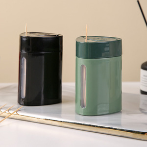 Creative Nordic Style Push Button <b>Toothpick</b> Holder Large Capacity Thickened PP Green White Pink For Home Restaurant Hotel Use - Product Image 3