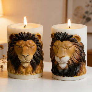 Moule en silicone DM1327 Roi Lion pour bougies, ornement d'aromathérapie, moule en silicone animal pour bougies parfumées, fabrication de pierres diffuseuses en gypse - Product Image 2