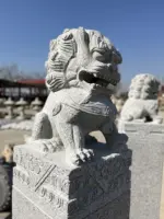 उद्यान हस्तनिर्मित नक्काशी पशु बिक्री के लिए सफेद ग्रेनाइट पत्थर शेर मूर्तियों मूर्तिकला
