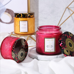 Barattolo Mason Vuoto in Vetro Bombato di Design Riciclato e Colorato <span class=keywords><strong>per</strong></span> la Creazione di <span class=keywords><strong>Candele</strong></span> con Incisione Personalizzata - Product Image 2