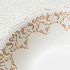 Service de table en porcelaine fine, style nordique, luxe, bord doré, assiettes, bols, tasse, soucoupe, service de table en céramique pour mariage, fête - Product Image 4