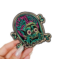 Patch brodé personnalisé en tissu toile 3D avec sequins thermocollants pour vêtements, couleur personnalisée, motif aventure, vente en gros