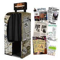 Machine à selfie interactive en réalité augmentée avec impression de journaux métalliques, style vintage, photomaton de style rétro