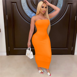 Robes de poitrine moulantes, sans manches, dos nu, couleur unie, tenue Sexy pour femmes, vente en gros, - Product Image 5