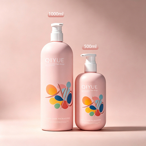Flacon vide en HDPE de 500 ml et 1000 ml pour cosmétiques, shampoing, gel <span class=keywords><strong>douche</strong></span>, lotion, sérum, avec pompe et bouchon à vis, personnalisable avec logo. - Product Image 2
