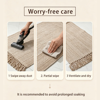 Tapis de salle de bain en mélange de polyester et de coton, tissé à franges, séchage rapide, absorbant, antidérapant, doux, lavable en machine, pour entrée