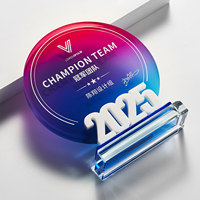 Trophée en acrylique cristal artificiel personnalisé Dazzling Crystal 2026 – Récompense annuelle pour employé, édition 52e anniversaire, étoile de l'année