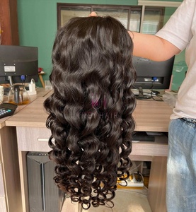 Parrucca in Capelli Umani al 100% con Onda Profonda, Frontale in Pizzo HD Trasparente 13x4, Parrucche Frontali in Pizzo 13x6 Nere da <span class=keywords><strong>40</strong></span> <span class=keywords><strong>Pollici</strong></span> per Donne - Product Image 3