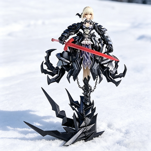 Modellino da Collezione Anime Sword <span class=keywords><strong>Maiden</strong></span> - Figura in Resina da 25cm con Armatura Scura, Decorazione per Personaggi di Giochi - Product Image 3