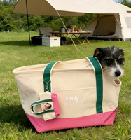 Sac fourre-tout en toile imprimé couleur personnalisée pour animaux de compagnie, sac de transport simple et durable pour petits chiens, idéal pour les promenades quotidiennes et les voyages en extérieur