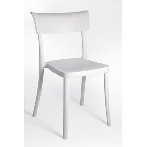 Sedia impilabile in polipropilene bianco di lusso SARETINA 18 pezzi con Design costante per bar e ristoranti 1 ° scelta - Product Image 1