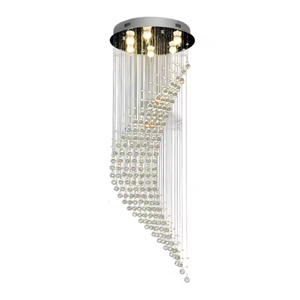 Lustre suspendu LED de luxe vintage contemporain pour grand hôtel moderne K9 en cristal pour villas et escaliers à grand plafond - Product Image 6