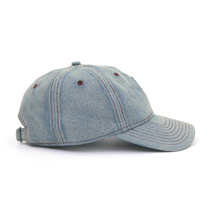 Retro 6 Tấm Đường Cong Brim Vừa Hồ Sơ Cap Với Có Thể Điều Chỉnh Kim Loại Khóa Hat Cổ Điển Rửa Sạch Denim Cổ Điển Mũ Bóng Chày - Product Image 3