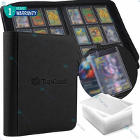 Classeur de cartes à collectionner TC, album de rangement avec pochettes, fermeture éclair, en cuir PU, étui organisateur pour cartes TCG et cartes sportives