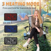 Chaise de camping pliable et chauffante en acier, moderne, durable, pour jardin, pêche, pique-nique, parc