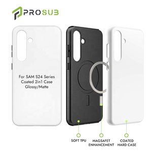 Prosub pour <span class=keywords><strong>Samsung</strong></span> pour Galaxy S24 5G Étui magnétique en TPUPC noir givré avec protection d'écran Téléphone portable dans un sac OPP - Product Image 2