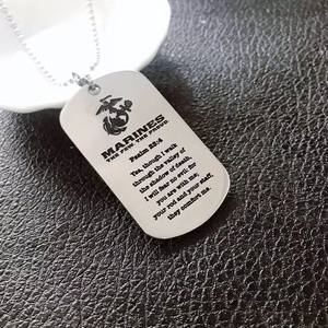 新しいステンレス鋼海兵隊スクエアチャームネックレスカスタムメンズシールイーグルネックレスファッションジュエリーデザイナーネックレス - Product Image 5