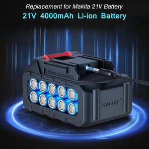 Batterie de remplacement de 4000mAh compatible avec les outils électriques à batterie <span class=keywords><strong>Makita</strong></span> 21V Max, tournevis sans fil et kit combiné de <span class=keywords><strong>perceuse</strong></span> - Product Image 2