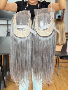 SHY HAIR Parrucche Mini <span class=keywords><strong>5.0</strong></span> Hot Selling con Nodo Singolo e <span class=keywords><strong>Capelli</strong></span> Chiari, Pronte per la Spedizione, Topper in <span class=keywords><strong>Capelli</strong></span> Umani 5*5 Lace Front 8*8 con Nodo Sbiancato - Product Image 6