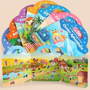 Libro de Pegatinas 3D Portátil para Niños de 3, 4 y 5 Años, Niños y Niñas, Artículos Esenciales de Viaje, 7 Juegos de Pegatinas Reutilizables - Product Image 1