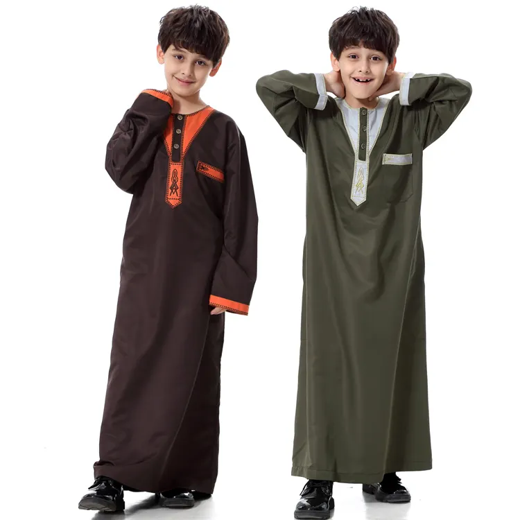 Caftán islámico de alta calidad para niños, Túnica Abaya de dafah Thobe árabe, Thobe, Jubba, para niños, venta al por mayor