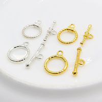 DIY High S925 Silver avec fermoir à bascule en plaqué or 18 carats résultats de bijoux à bricoler soi-même, fermoir en métal en gros, fermoir de collier