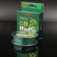 Ligne de pêche tressée PE personnalisée 150M verte 8X, ligne tressée spéciale pour leurres, ligne de pêche multifilament OEM ODM Marque Privée
