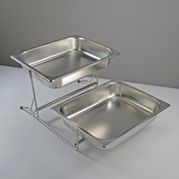 Présentoir de nourriture en acier inoxydable de qualité supérieure diviseur hôtel buffet affichage dessert gâteau support double couche support de nourriture