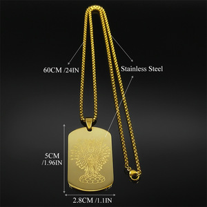 Collar de Acero Inoxidable con Guanyin de Mil Manos del Sudeste Asiático, Tailandia, Joyería de Acero de Titanio Chapada en Oro - Product Image 5