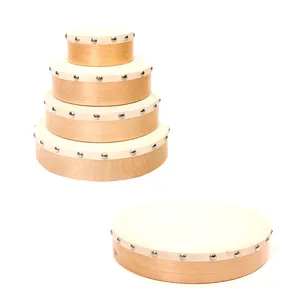 Profesi Alat Musik Tradisional Cina Kayu Buatan Tangan 8 ''Drum Perkusi Instrumen Hand Drum