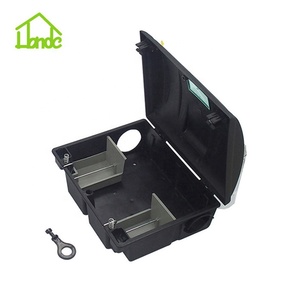 Caja de cebo para roedores de plástico negro sólido para interiores, trampa para estación de cebo para ratas con <span class=keywords><strong>veneno</strong></span> para matar ratones - Product Image 2