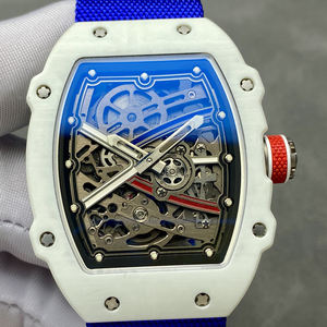 Montre mécanique automatique Tonneau de luxe Sport squelette évider Ultra-mince 7.8mm fibre de carbone 32g léger - Product Image 3