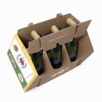 Kunden spezifische gestanzte Wellpappe-Pappkartons für Alkohol Wein Bier griff für bequemes Geschenk tragen für Getränke verpackungen