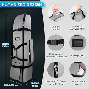 Hot Sale Blank Canvas Oxford Zipper 900 D Golf Outdoor Travel <b>Cart</b> Stand Bags Protector Wheel Big Capacity Customizable Color - Product Image 2