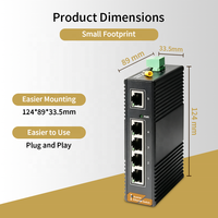 Switch Jaringan Industri 5-Port Gigabit Tanpa Manajemen 10Gbps DIN Rail IP40 Tahan Suhu Luas untuk Sistem Kontrol PLC Pabrik SH-G0005-P