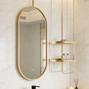 Miroir intelligent suspendu au plafond <span class=keywords><strong>de</strong></span> <span class=keywords><strong>salle</strong></span> <span class=keywords><strong>de</strong></span> <span class=keywords><strong>bain</strong></span> <span class=keywords><strong>de</strong></span> forme ronde moderne avec cadre en acier inoxydable et éclairage LED pour hôtel et salon - Product Image 3