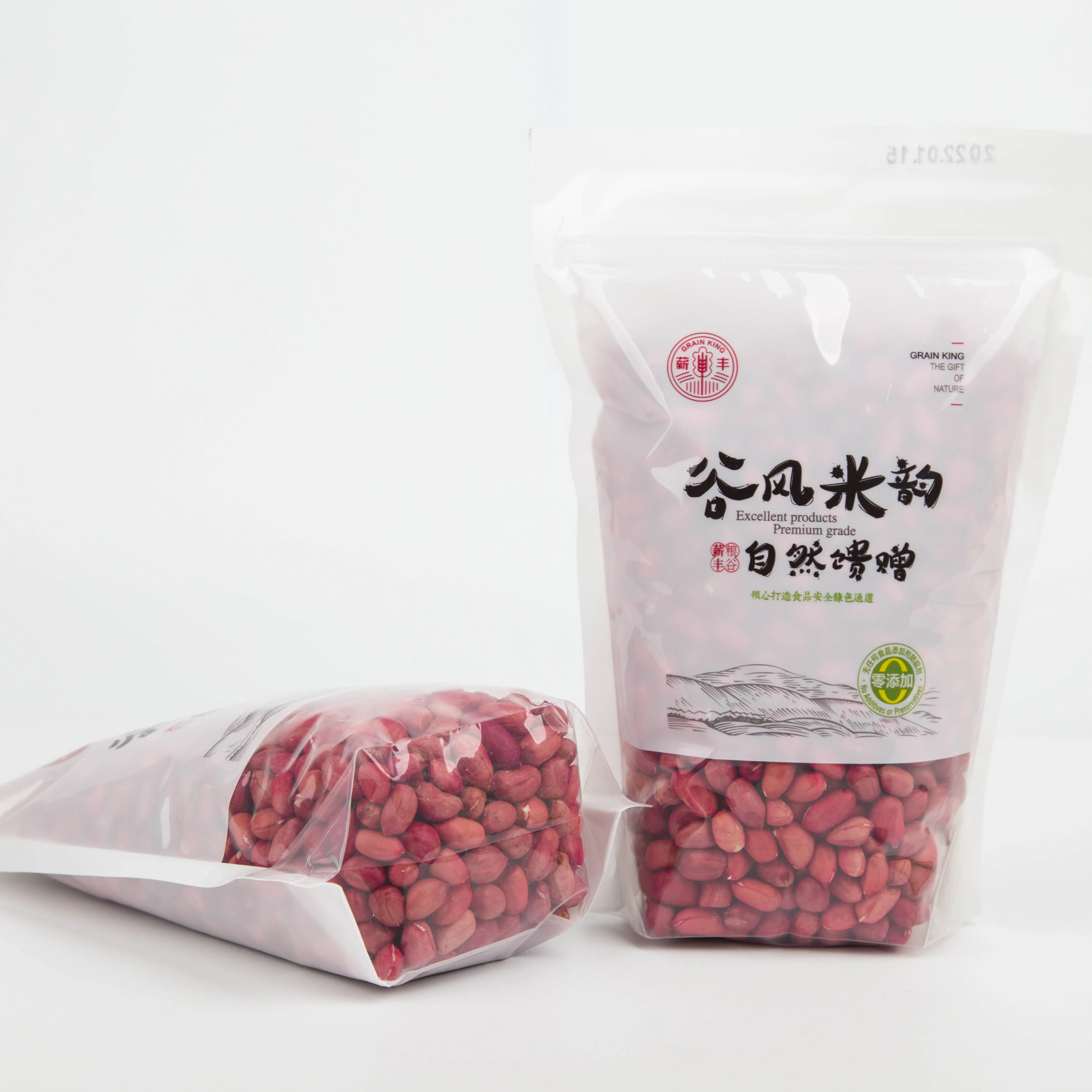 China virginia Peanut kaya protein organik protein Kernel mentah kacang merah kulit kacang