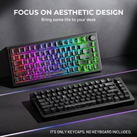 Teclas RGB con Patrón de Telaraña Negra XVX, Perfil OEM, Juego de Teclas PBT+PC para Interruptores MX, Distribución de Teclas ANSI US 61/68/75/87/98/96/104