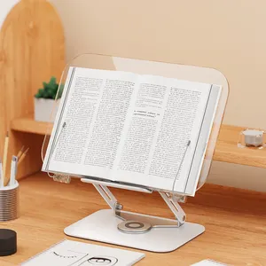 Rotary Support Book Holder Stand Foldable Cook Reading Adjustable Acrylic Custom Table Folding Material Origin Type Bookends