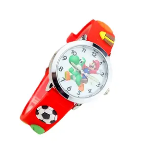 Cute Cartoon Mario Silicone Children Watch Rainbow Digital Rubber Watches