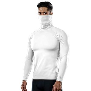 Haute qualité Compression chemises noir couleur Pure Gym t-shirts hommes col roulé chemise manches longues hommes T-Shirts - Product Image 5