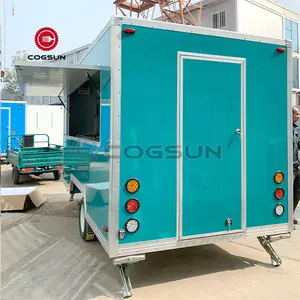 Mobile Street gerobak penjual cepat Fiberglass truk dokumen bekas mobil Van makanan trailer dengan Freezer untuk dijual standar Amerika